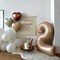21st Birthday Balloon Set – 21 Beige, Nude, and Taupe Foil Balloons with Numbers, Hearts, Stars | Neutral Sand, Cream, White & Tan Party Decorations for Women, Men, Weddings & Anniversaries